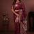 Maroon color colorfull woven border zari work soft silk blend saree