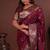 Maroon color colorfull woven border zari work soft silk blend saree