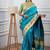 sky blue color weaving paithani gold copper zari weaving meenakari  border saree