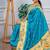 sky blue color weaving paithani gold copper zari weaving meenakari  border saree