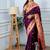 purple color weaving paithani gold copper zari weaving meenakari  border saree