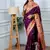 purple color weaving paithani gold copper zari weaving meenakari  border saree