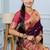 purple color weaving paithani gold copper zari weaving meenakari  border saree