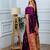purple color weaving paithani gold copper zari weaving meenakari  border saree