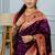 purple color weaving paithani gold copper zari weaving meenakari  border saree