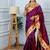 wine color weaving paithani gold copper zari weaving meenakari  border saree