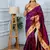 wine color weaving paithani gold copper zari weaving meenakari  border saree