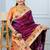 wine color weaving paithani gold copper zari weaving meenakari  border saree
