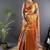 orange color zari weaving work kanjivaram tissue art silk saree