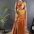 orange color zari weaving work kanjivaram tissue art silk saree