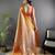orange color zari weaving work kanjivaram tissue art silk saree