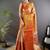 orange color zari weaving work kanjivaram tissue art silk saree