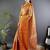 orange color zari weaving work kanjivaram tissue art silk saree