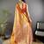 orange color zari weaving work kanjivaram tissue art silk saree
