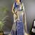blue color zari weaving work kanjivaram tissue art silk saree