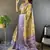 yellow & purple blue color zari weaving work kanjivaram tissue silk blend saree