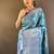 sky blue color zari weaving work kanjivaram tissue silk saree