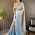 peach & sky blue color zari weaving work kanjivaram tissue silk saree
