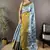 sky blue & green color zari weaving work kanjivaram tissue silk saree
