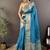 skyblue color zari weaving work nylon viscose saree