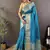 skyblue color zari weaving work nylon viscose saree