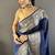 blue color zari weaving work nylon viscose saree