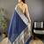blue color zari weaving work nylon viscose saree