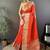 orange color zari weaving work nylon viscose saree