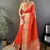 orange color zari weaving work nylon viscose saree