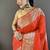 orange color zari weaving work nylon viscose saree