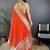 orange color zari weaving work nylon viscose saree