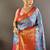 sky blue  & red color woven zari work kanjivaram tissue art silk saree