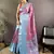 pink & sky blue  color woven zari work kanjivaram tissue art silk saree