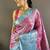 pink & sky blue  color woven zari work kanjivaram tissue art silk saree