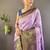 light levender & brown color woven zari work kanjivaram tissue art silk saree