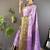 light levender & brown color woven zari work kanjivaram tissue art silk saree