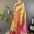 yellow & pink color woven zari work kanjivaram tissue art silk saree
