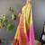 yellow & pink color woven zari work kanjivaram tissue art silk saree