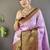 levender & blue color woven zari work kanjivaram tissue art silk saree