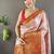 orange & red color woven zari work kanjivaram tissue art silk saree