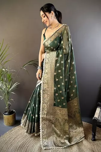 purple color banarasi soft art silk blend zari woven saree