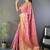 light pink color banarasi soft art silk zari woven saree