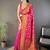 pink color banarasi soft art silk zari woven saree