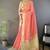 peach color cotton checks zari border work saree