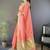 peach color cotton checks zari border work saree