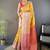 yellow color banarasi soft art silk zari woven work saree