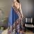 blue color pashmina kashmiri meenakari zari weaving work saree