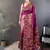 wine color pashmina kashmiri meenakari zari weaving work saree