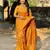 orange color zari woven banarasi art silk blend saree
