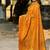 orange color zari woven banarasi art silk saree